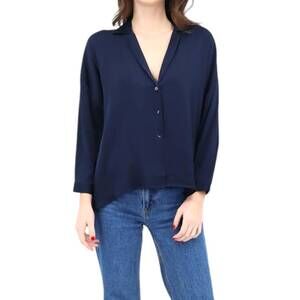 NEW NOUVELLE / SILK95FIVE alaska long sleeve shirt in navy